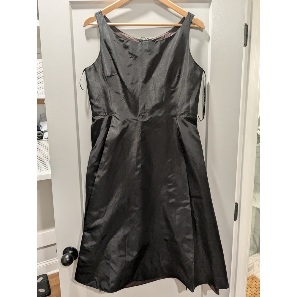 Teri‎ Jon Rickie Freeman Black Cocktail Party Dress Sleeveless Fit Flare Size 10